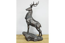 Large 41cm Stag Bull on Rock -