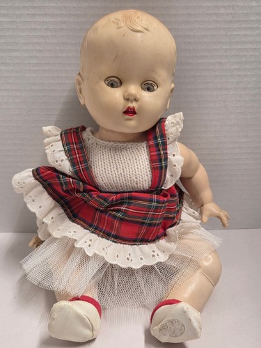 Rosebud doll with tartan - tartan, dress