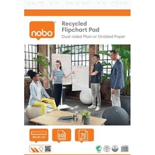 Nobo Recycled Flipchart Pad 58x81cm Dual-Sided Plain or Gridded Paper 50 Sheet 7