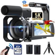 5K 56MP 30FPS Video Camera Camcorder 3.0'' Touch Screen Vlogging IR Night Vision