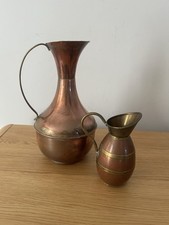 2 vintage brass copper display jugs Water Jugs  peerage