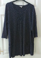 Seasalt Cornwall Busy Lizzy Tunic Top Size 18 Navy Pockets