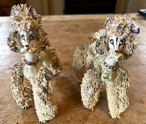 Ceramic pair poodles by - ceramic,