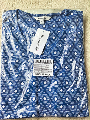 Bonmarche blue white geometric - bonmarche,