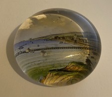 Antique Victorian Glass Souvenir Paperweight “Herne Bay Kent Looking West”