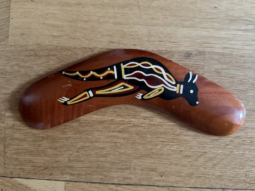 Wood boomerang hand painted - boomerang,