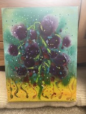 Inflamed Canvas Early Original By Leanne Hughes 'Small Purple Plum Tree'