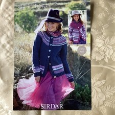 Sirdar Crofter knitting pattern 9379. Cardigan, Chunky 24-46". Original