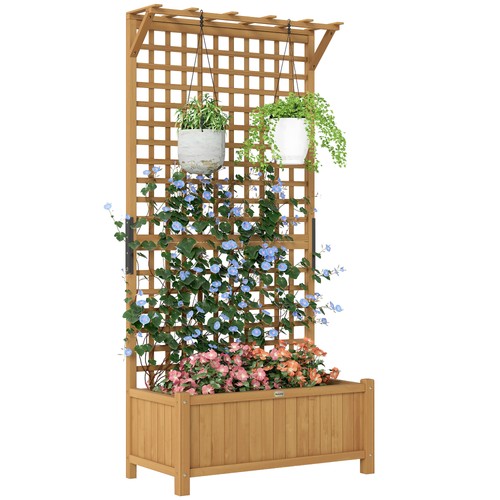 Outsunny wood planter with - planter,