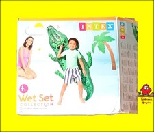 INTEX WET SET COLLECTION: CROCODILE ALLIGATOR RIDE-ON INFLATABLE: Size 168x86cm