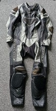 Spyke Leathers One Piece Racing Suit EU 54 Silver Black UK 44-XL