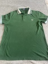 Fred Perry Polo Shirt Large Green *Pulls* Short Sleeve 