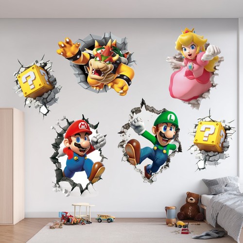 Mario cracked wall characters - mario,