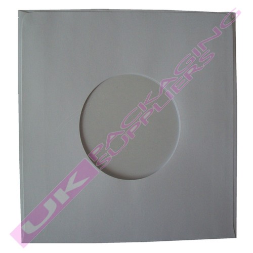 100 small 45rpm white paper - 7",