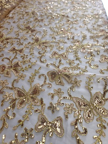 Gold butterfly design lace - butterfly,