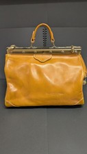 VINTAGE ITALIAN LEATHER FANTINI PELLETERIA HAND BAG GOLD DOCTORS DRS CARPET BAG