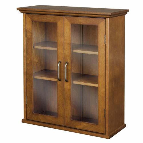 Oak wooden wall cabinet - wall,