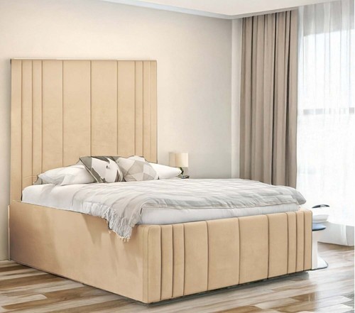 Deluxe stripe upholestered bed - upholestered,
