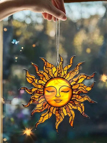 Stained glass sun suncatcher - glass,