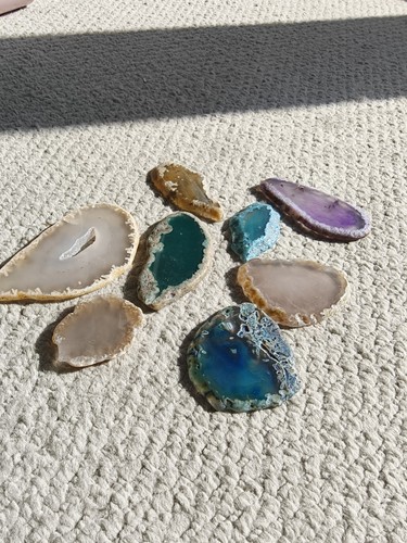 Dyed agate slices - agate,