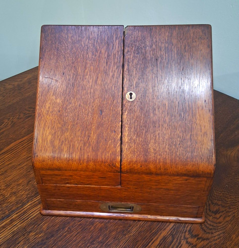Victorian antique oak writing - antique,