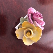 Sandford China ornament - small square pot of flowers