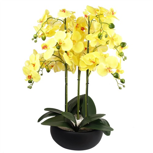 Artificial orchid 60cm yellow - artificial,