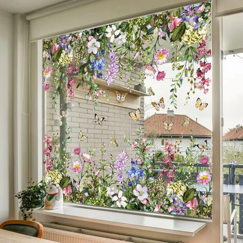 Floral window privacy film - privacy,