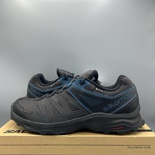 Salomon Rinjani GTX Phantom Black Blue Goretex Trail Running Shoes UK 10 EU 44.5