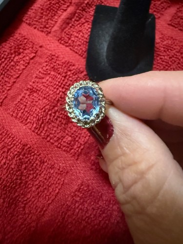 Vintage 10kt blue topaz - 10kt, ring