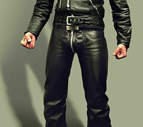 Men real leather motorbike - real,