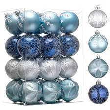 24pcs Christmas Decor Baubles Tree Hanging Balls Xmas Party Wedding Ornament 6cm