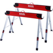 Excel Heavy Duty Steel Saw Horse Folding Twin Pack 1000kg Capacity