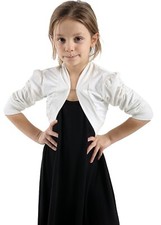 GIRLS KIDS RUCHED SLEEVE BOLERO SHRUG CARDIGAN TOP PARTY & CASUAL WEAR