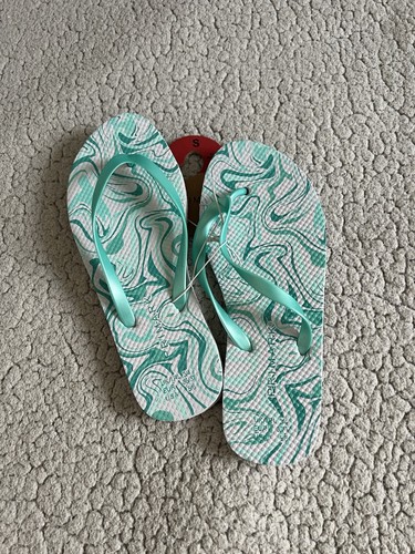 Green swirl flip flops - green, flops.
