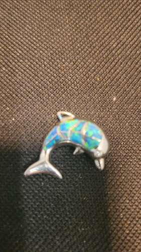 Dolphin pendant opal - dolphin, pendant/opal