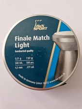 H&N Finale Match Light .177cal/4.5mm Flat Head Air Pellets Full Tin 500pc Sealed