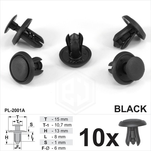 10x 6mm plastic trim clips - trim,