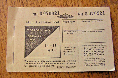 Motor fuel ration book - ration,