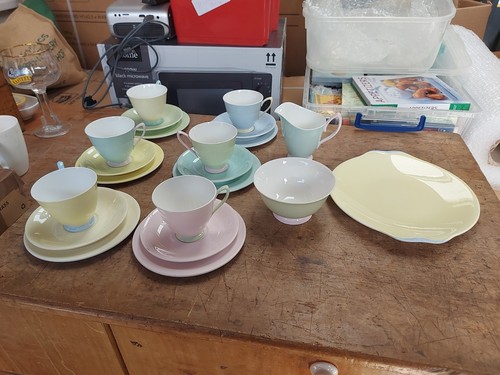 Vintage tea set harlequin - set,