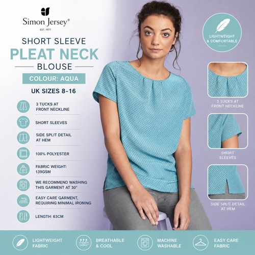 Womans pleat neck work - work, blouse