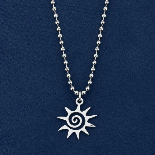 Spiral sun pendant - spiral, chain