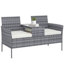 Outsunny rattan garden bench - garden,
