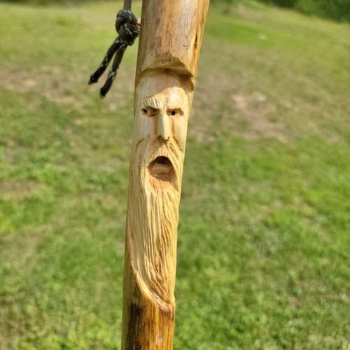 Hand carved wooden walking - hand,