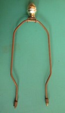 11" / 11 Inch Vintage Cast Brass Lamp Harp Shade Carrier Round Ball Finial