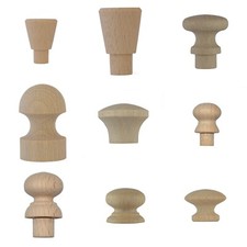 Small Beech Knobs / Handles with a Spigot or Drilled, Mini Drawer Pulls, Wooden.