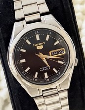 Seiko 5 Automatic 21 Jewels Japan-Made Men’s Watch Black Dial Gold Markers 7S26
