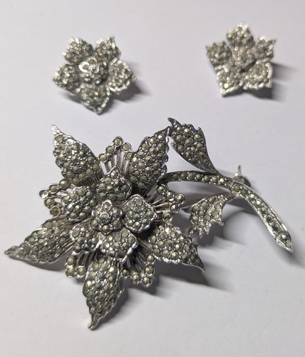 Marcasite brooch and - and, clip