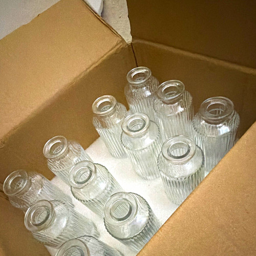 Clear ribbed glass - 12,