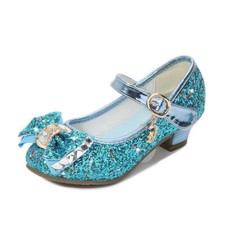 Girls Kids Childrens Low Heel Party Wedding Mary Jane Sparkly Sandals Shoes UK